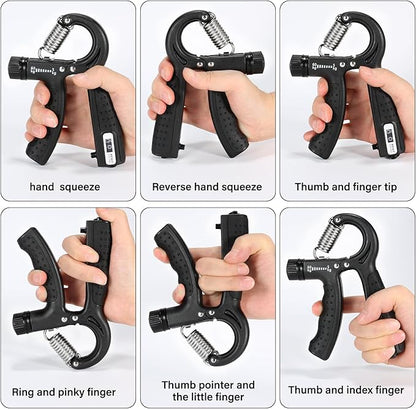 Grip Strength Trainer, Finger Strength Trainer, Hand Strengthening Grip, Hand Grip Exerciser, Finger Grip Exerciser, Grip Strength Enhancer, Adjustable Resistance, Hand Grip Exerciser for Muscle Building and Injury Recovery