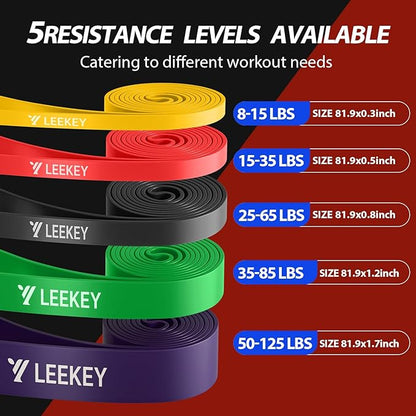 LEEKEY Resistance Bands, Exercise Bands Pull Up Assist Bands - Workout Bands Set - Mobility Band Powerlifting Bands for Men and Women Fitness Training, Physical Therapy,Home Workouts