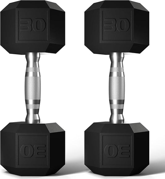 GRETERST Dumbbells Set Rubber Coated Hex Hand Weights Exercise & Fitness for Home Gym Workouts Strength Training Equipment