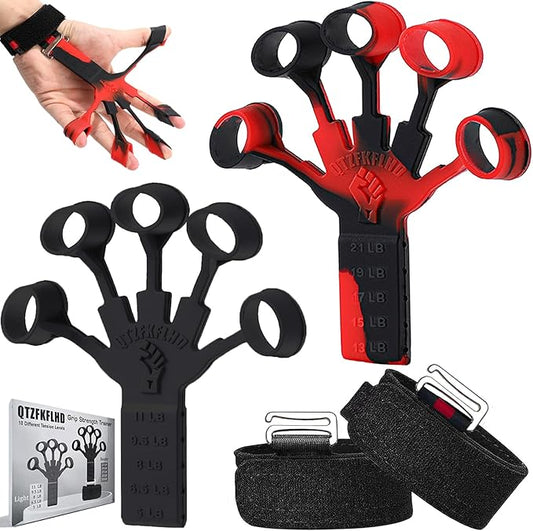 Grip Strength Trainer with Forearm Strengthener, Hand Grip Strengthener, Hand Extension Exerciser, Stress Relief Ball and Hand Grip Strengthener for Muscle Building and Injury Recover(5 PCS)