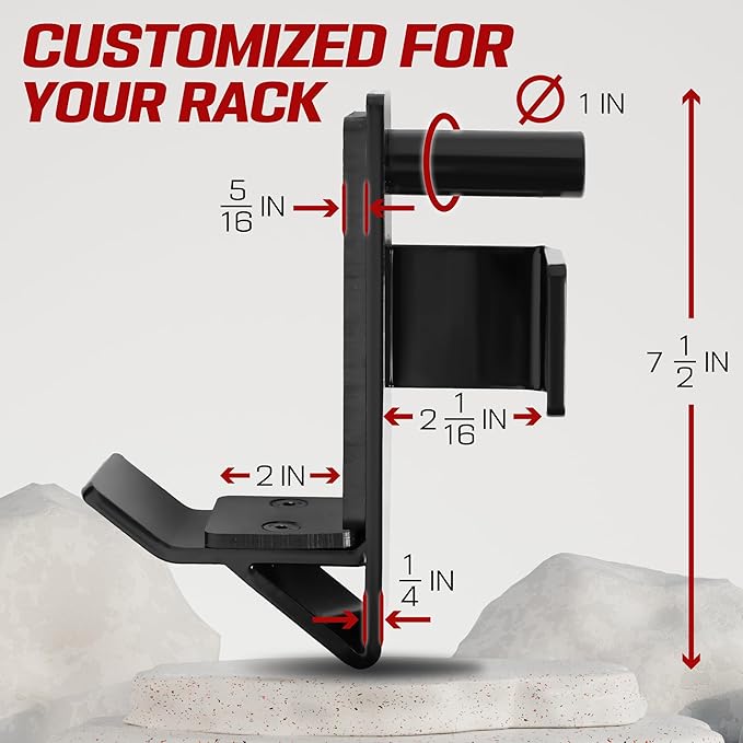 Yes4All Attachments Capacity 1000 LBS for 2x2" Tube, 1" Hole Power Cage including J-Hook, Spotter Arm, Dip Bar for Squat Rack