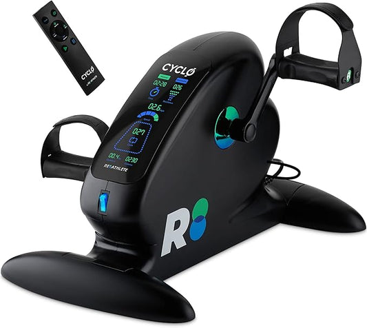 REATHLETE CYCLO: Under-Desk Bike/Pedal Exerciser | Desk Bike for Leg and Arm Exercises | Pedal Exerciser for Cardio Training, Fitness, & Rehabilitation | All-Digital, Light & Quiet Under-Desk Bike