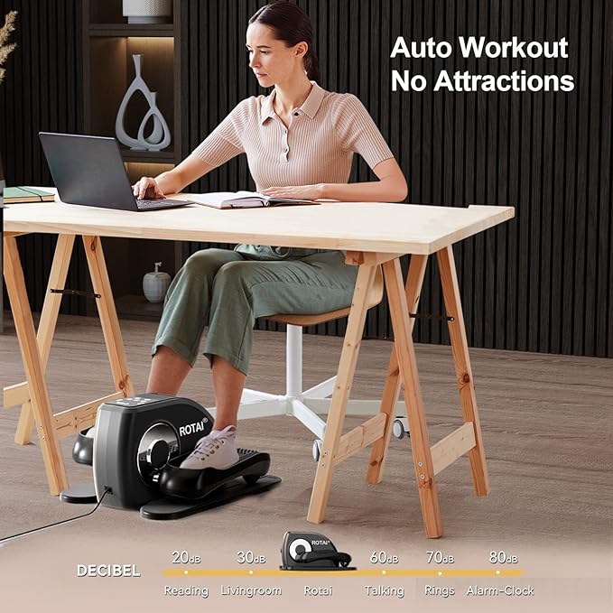 Under Desk Elliptical Machine for Seniors Rehab Electric Seated Leg Foot Pedal Exerciser Bike, Portable Trainer for Home & Office with Remote and LCD Monitor