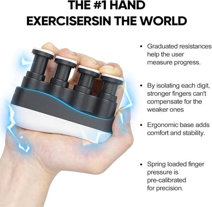 Finger Strengthener (Medium - 6lbs / 2.5kg) –Hand-held Exerciser Guitar Trainer for 4 Kinds Of Tension Adjustable for Guitar, Piano, Trigger Finger Training, Improve Finger Agility And Strength