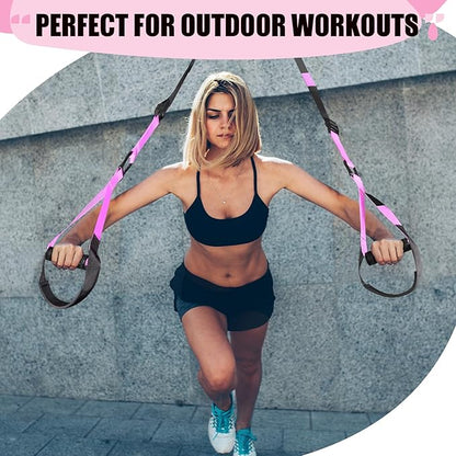 Home Resistance Training Kit, Adjustable Full Body Workout Strap Resistance Trainer with Handles, Door Anchor and Training Poster, Resistance Straps for Indoor, Outdoor and Home Gym Equipment