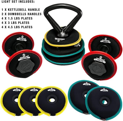 HYPERWEAR SoftBell 3 in 1 Kettlebell/Dumbbell Weight Combo Exercise Set Home Workout Equipment for Resistance Training (Pick Light or Heavy Combo Options for 3-20lbs Dumbbell & 5-30lbs Kettlebell)