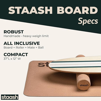 STAASH® Balance board trainer - incl. full accessories - Mate + FREE Videos Training Program