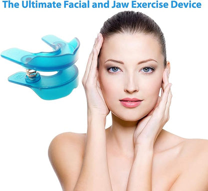 Jawline Exerciser & Jaw Exerciser for Women & Men - Device & Tool for TMJ, Jaw & Face Exercises for Facial Fitness to Strengthen Facial Muscles, Remove a Double Chin & Facial Toning - Blue