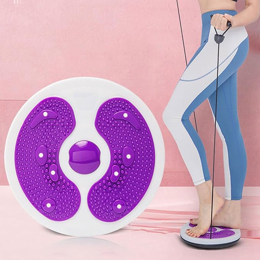 Twist Waist Disc Board with Handles Adjustable Waist Trainer Twisting Disc with Massage Foot Sole for Trims Waist Arms Hips and Thighs(J35-1)