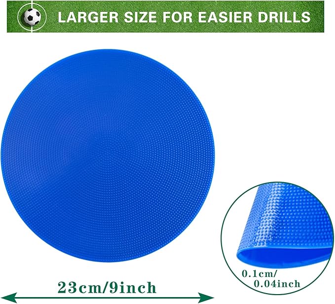 Spot Markers 9 inch Non Slip Rubber Floor Markers Flat Field Cones Poly Dots for Soccer Basketball Sports Speed Agility Training and Drillsi