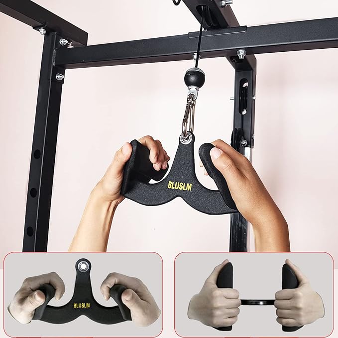 LAT Pull Down Bar for Cable Machine, LAT Pulldown Attachments T Bar V Bar Cable Attachment, Back Tricep Bar Strength Training Handle