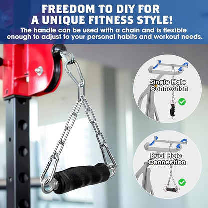 Tricep Rope LAT Pull Down Attachment, Gym Handle for Cable, Gym LAT Pulldown Cable Machine Pulley System Accessory, DIY Workout Equipment for Home Gym