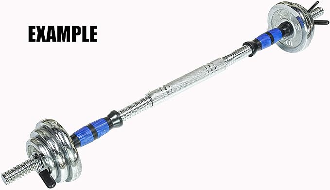 Threaded Dumbbell blue Durable Rubber Handles/Adjustable Dumbbell Bar 32/35/40cm(12.6/14.2/15.7Inch) - 1 inch