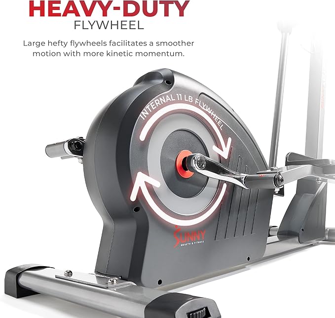 Sunny Health & Fitness Legacy Stepping Elliptical Machine, Total Body Cross Trainer, Low Impact Exercise Equipment with Optional SunnyFit App Enhanced Connectivity