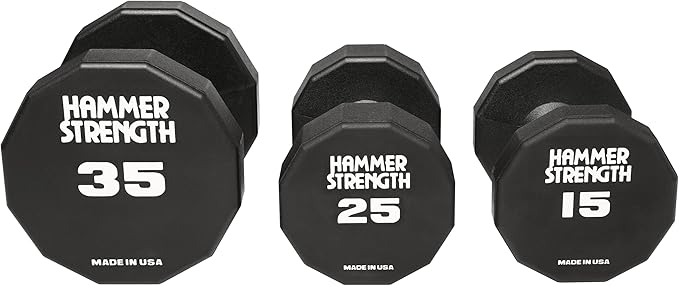 Hammer Strength 12 Sided Urethane Dumbbell 15Lb (1 Dumbbell)