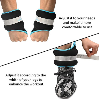 2/3/4/6/8 LBS Pair Adjustable Wrist/Ankle Weights, Adjustable Strap for Women & Men Fitness Strength Exercise, Gym, Fitness, Workout, Walking