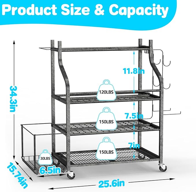 Weight Rack For Home Gym Dumbbells,Home Gym Storage,Weight Rack For Dumbbells Kettlebells Yoga Mat And Balls,Yoga Mat Storage Rack With Wheels And Hooks,Weight Rack,Maximum 450 lbs,Dumbbell Rack