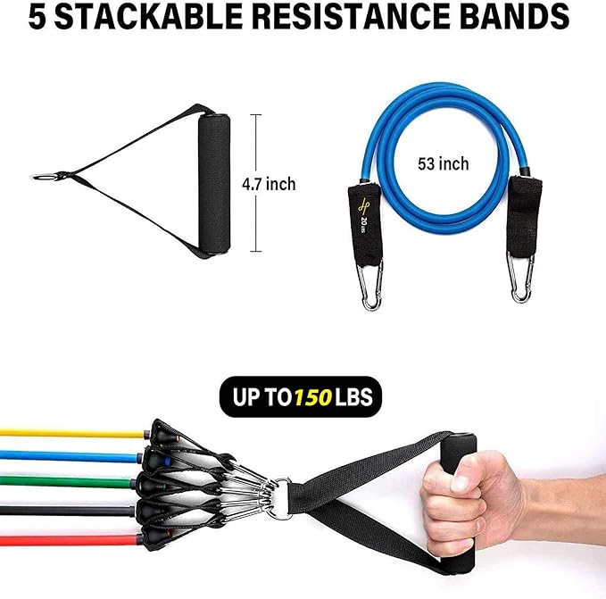 HONOR ATHLETICS Resistance Bands Set, Exercise Bands, Workout Bands, Fitness Bands, Resistance Band with Handles for Men, Weights for Women at Home, Strength Training Equipment for Working Out