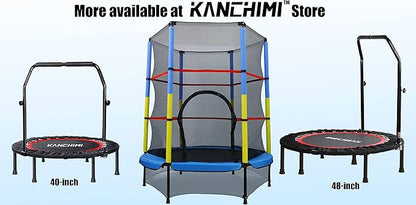 Kanchimi 40" 48" Folding Mini Fitness Indoor Exercise Workout Rebounder Trampoline with Handle, Max Load 330lbs