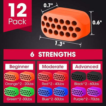 CXYARY 12PCS Jaw Exerciser for Men & Women, 6 Resistance Levels, Silicone Jawline Exerciser, Jaw Trainer Strengthener, Jawline Shaper, Jaw Line Exercise(U.S. Patent in Application Process)