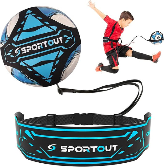 Sportout Soccer/Volleyball Training Equipment Aid, Solo Soccer Trainer, Football Accessories with Adjustable Waist Belt for Kids Adults, Perfect Soccer/Volleyball Gift