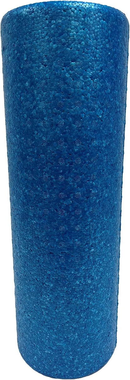 High Density 18" Blue Foam Roller for Full Body Muscle Massage, Exercise, and Recovery