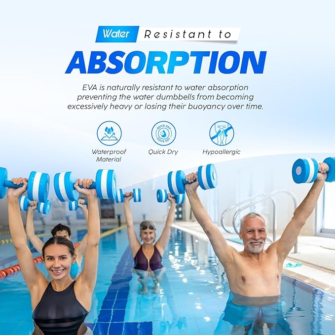 Water Dumbbells Set for Pool Weights - Aquatic Fitness Weights for Effective Water Workouts, water aerobics weights & Therapy - Celebrate Health and Wellness with pool exercise equipment for adults