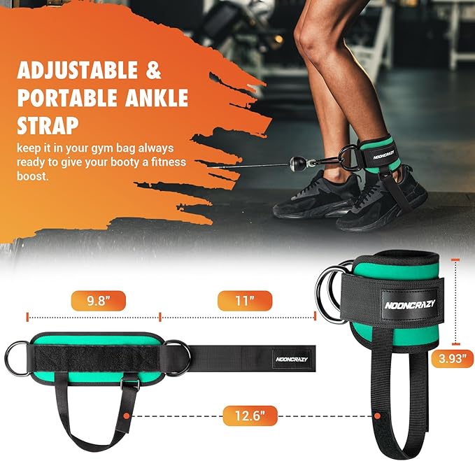 Ankle Strap for Cable Machine Women, Adjustable Gym Cable Ankle Straps for Kickbacks, Glute Workouts, Leg Extensions, Curls, Booty Hip Abductors, Ankle Cuff for Cable Machine Accessories