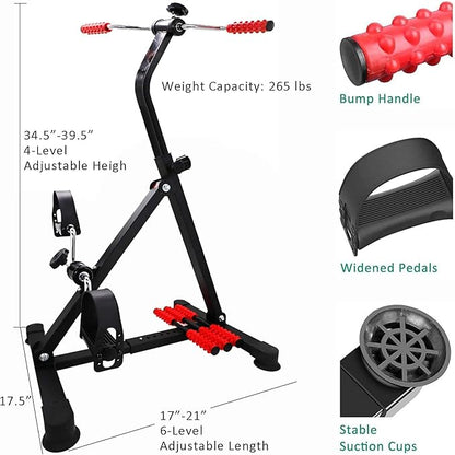 Pedal Exerciser Bike Hand Arm Leg and Knee Peddler Adjustable Fitness Equipment for Seniors, Elderly Home Dual Pedal Exercise Bike for Total Body