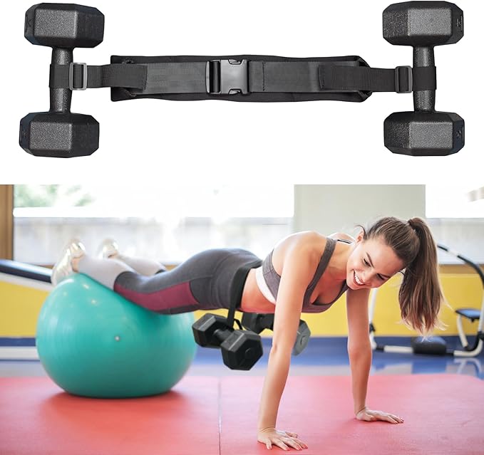 New Upgraded Hip Thrust Fitness Belt for Dumbbells, Portable Slip-Resistant Hip Thrust Band with Adjustable Safety Buckle, Soft Dumbbell Strap Great for Hip Thrusts, Glute Bridges, Squats