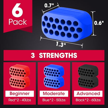 CXYARY 6PCS Jaw Exerciser for Men & Women, 3 Resistance Levels, Silicone Jawline Exerciser, Jaw Trainer Strengthener, Jawline Shaper, Red+Blue+Black(U.S. Patent in Application Process)