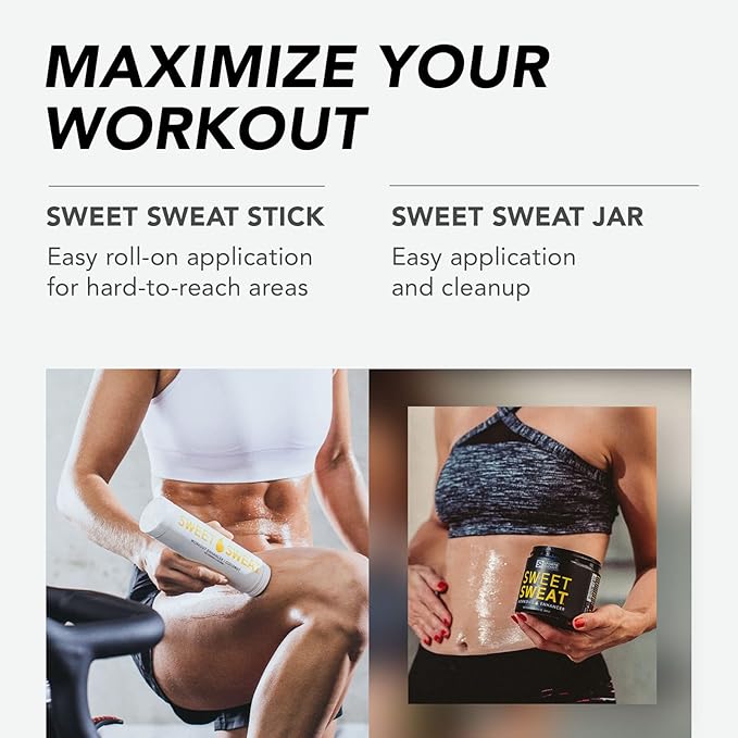 Sweet Sweat Workout Enhancer Roll-On Gel Stick - Makes You Sweat Harder and Faster, Use with Sweet Sweat Waist Trimmer