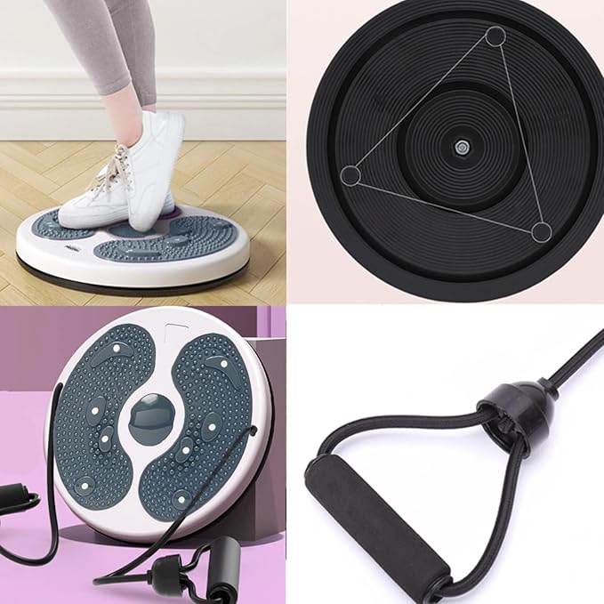 Ab Twister Board,Exercise Waist Twisting Disc with 8 Magnets Fitness Twister with Handles Trims Waist Slimming Balance Rotating Disc Multi-functional Twist Board Exercise with Massage Foot Sole