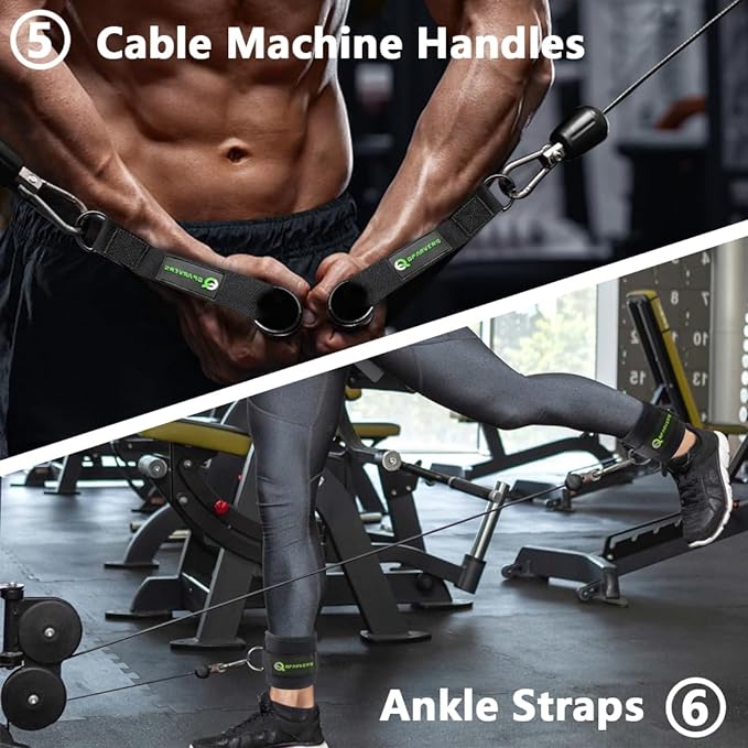 Cable Machine Attachment Set LAT Pulldown Attachments Weight Machine Accessories for Home Gym