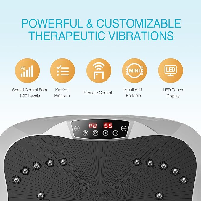 Vibration Plate Exercise Machine Whole Body Workout Vibrate Fitness Platform Lymphatic Drainage Machine for Weight Loss Shaping Toning Wellness Home Gyms Workout