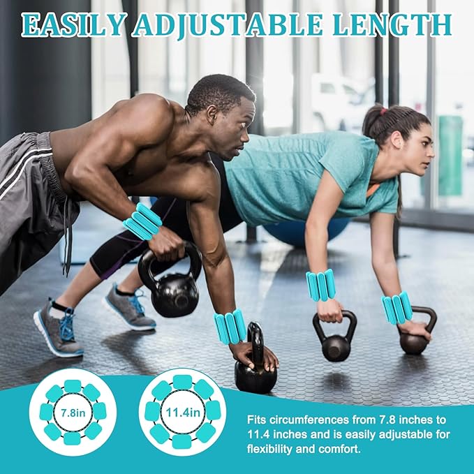 Adjustable Ankle Weights for Women Men Kids Wrist Ankle Weights Increase Training Intensity Wrist Weights Sets Increase Training Intensity for Yoga, Pilates, Aerobics, Gym, Swimming, Hiking