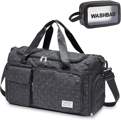 Small Gym Bag for Women, Travel Duffle Bag Carry On Weekender Bag with Shoe Compartment