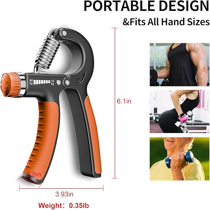 Hand Grip Strengthener, Adjustable Resistance 22-132Lbs (10-60kg),