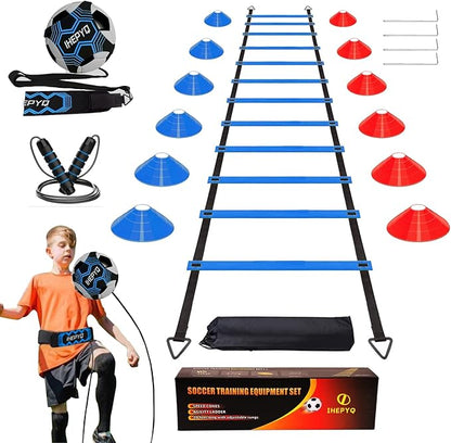 Soccer Agility Training Equipment Set 12 Rung 20Ft Agility 12 Disc 4 Steel