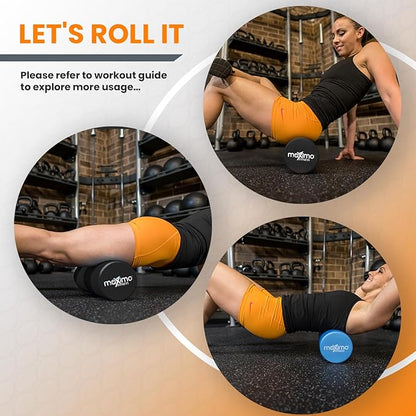 Maximo Fitness Foam Roller - 18" x 6" High Density Exercise Roller, Muscle and Back Roller for Massage, Fitness, Physical Therapy, Yoga and Pilates, Gym Equipment