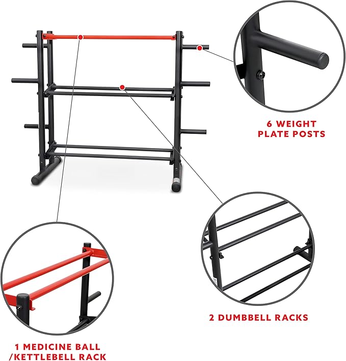 Sunny Health & Fitness Multi-Weight Storage Rack Stand - SF-XF921036