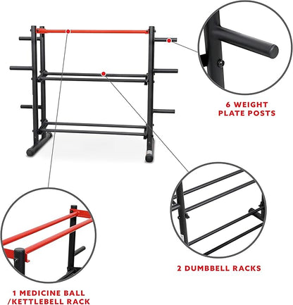 Sunny Health & Fitness Multi-Weight Storage Rack Stand - SF-XF921036