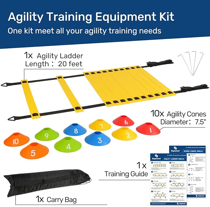 Soccer Training Equipment 20ft Agility 10 Soccer