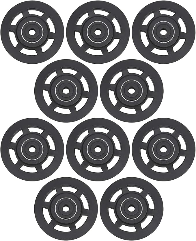 Keenso Bearing Pulley Wheel, 10Pcs/Set 95mm Pulley Universal Nylon Bearing Pulley Wheel Replacement Gym Fitness Equipment Combination fitness products