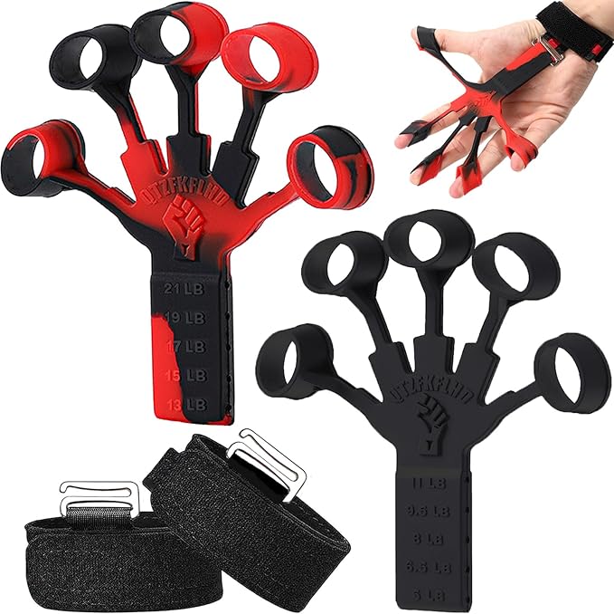 Grip Strength Trainer/Forearm Strengthener, 2PCS Upgraded Finger Strengthener, Hand Grip Strengthener, Finger Resistance Band for Wrist Physcial Rehabilitation/10 Resistance Levels