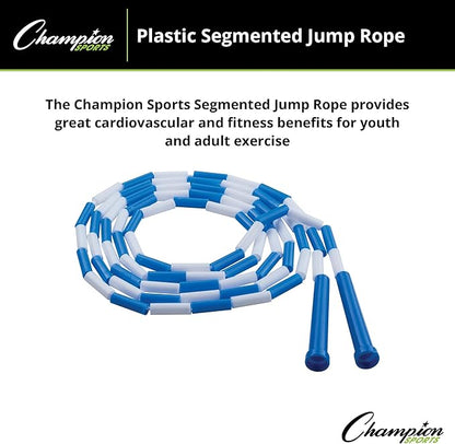 Champion Sports Classic Plastic Segmented Beaded Jump Ropes - Phys. Ed, Gym, Fitness and Recreational Use, In a Variety of Lengths for Kids to Adults