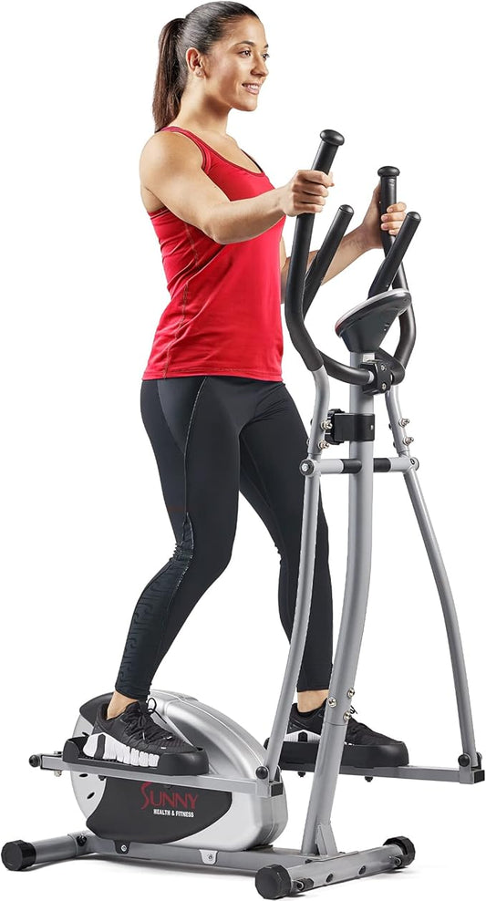 Sunny Health & Fitness Legacy Stepping Elliptical Machine, Total Body Cross Trainer, Low Impact Exercise Equipment with Optional SunnyFit App Enhanced Connectivity