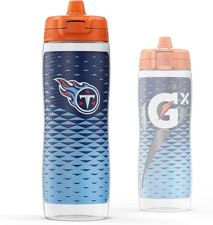 Gatorade Gx NFL Non-Slip Squeeze Bottles, 30 fl oz, Gx Hydration System