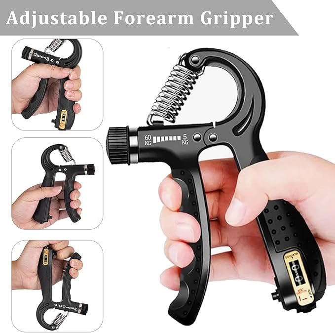 Grip Trainers, Including Forearm Strengtheners, Finger Trainers, Mechanical Counting Grips, Stress Balls, Hand Grippers, Strengthening Devices for Strength Training, Grip Improvement and Hand