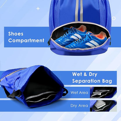 BROTOU Soccer Bags, Football Backpack, Volleyball Bag, Drawstring Soccer Backpack with Ball and Shoe Compartment